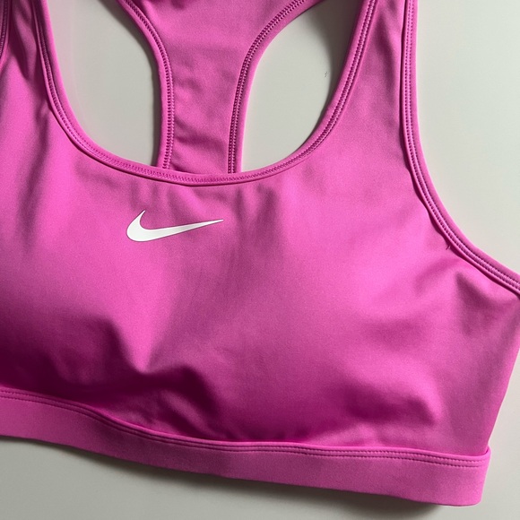 Nike Swoosh Medium Support Padded Sports Bra, Pink, Size L - Picture 4 of 6
